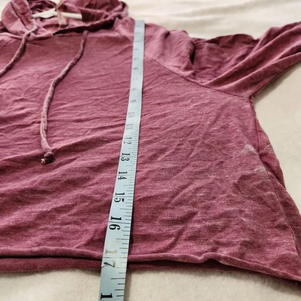 Ever Hottie Cropped Top Hoodie In Size Large Cranberry Color Lightweight.  New